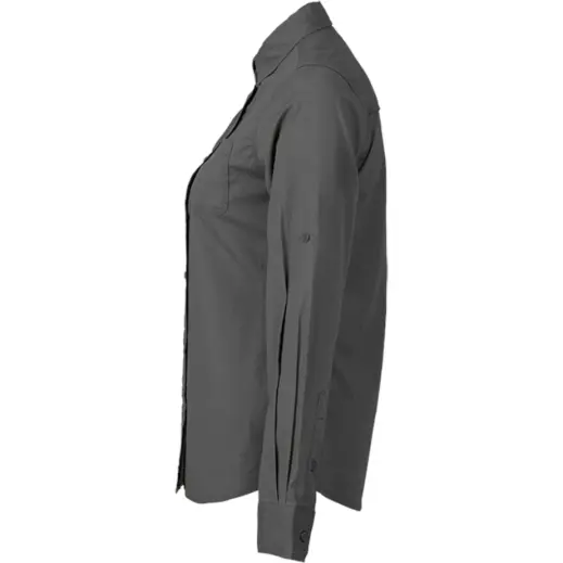 Ladies Heritage Stretch Long Sleeve Shirt Charcoal Side